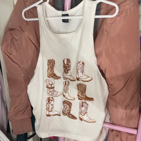 Cowboy Boot Graphic Tank Top Size XS - Picture 1 of 1